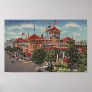 Jacksonville, Florida - Exterior View of Hotel Poster