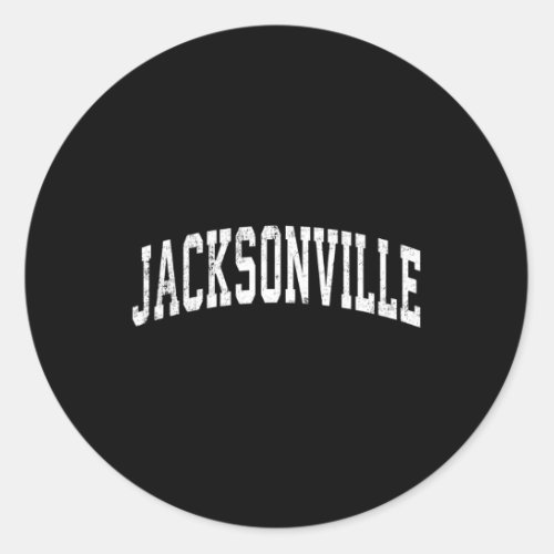 Jacksonville Florida Fl Varsity Sports Text Classic Round Sticker