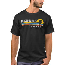 Jacksonville Florida Golf Gift Retro Sunset Golfer