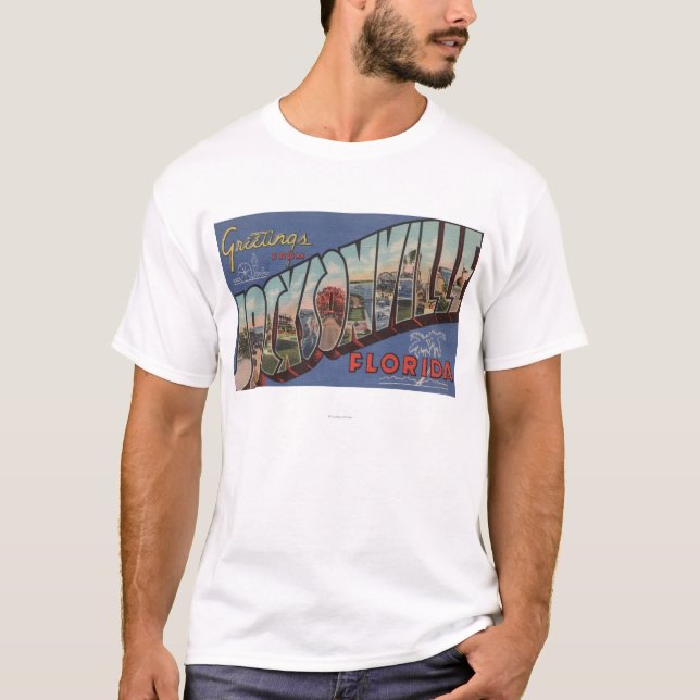 Jacksonville, Florida - Large Letter Scenes 2 T-Shirt (Front)