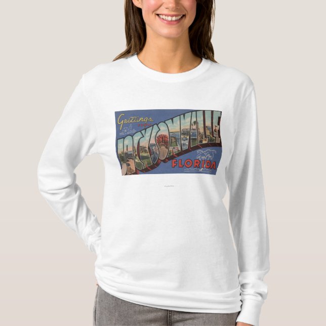 Jacksonville, Florida - Large Letter Scenes 2 T-Shirt (Front)