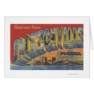 Jacksonville, Florida - Large Letter Scenes Cards