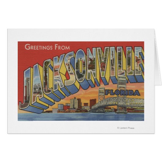 Jacksonville, Florida - Large Letter Scenes Cards (Front Horizontal)