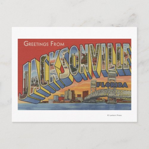 Jacksonville Florida _ Large Letter Scenes Postcard