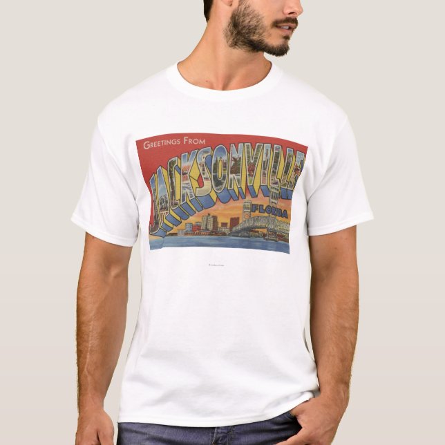 Jacksonville, Florida - Large Letter Scenes T-Shirt (Front)