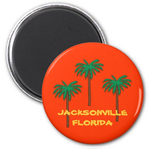 JACKSONVILLE FLORIDA palm tree fridge magnet
