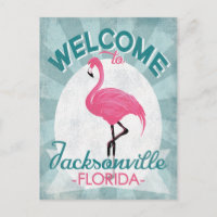 Jacksonville Florida Pink Flamingo Retro