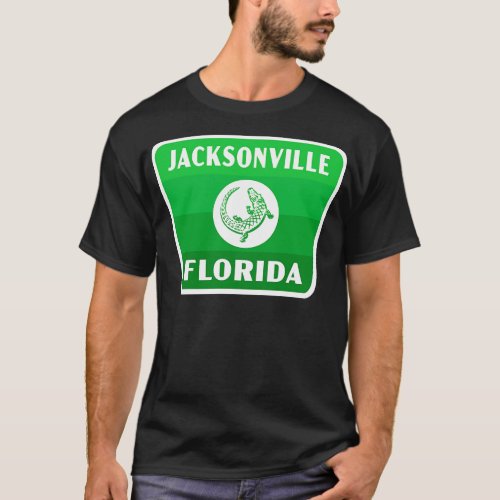 Jacksonville Florida Retro Gator Badge Green T_Shirt