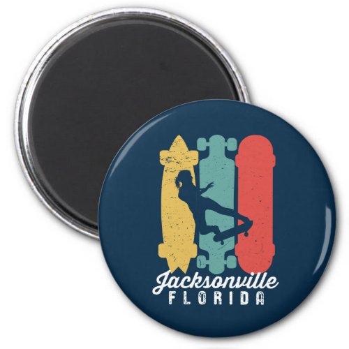 Jacksonville Florida Skater Girl Skateboarding Magnet