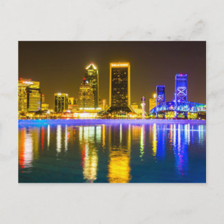 Jacksonville Florida skyline Along river Postcard