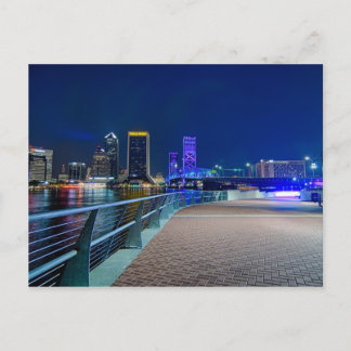 Jacksonville Florida Skyline along river Postcard