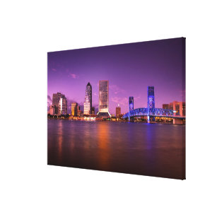 Jacksonville Florida Skyline at Night Canvas Print