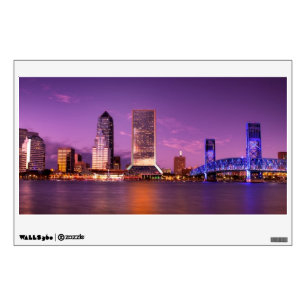 Jacksonville Florida Skyline at Night Wall Sticker