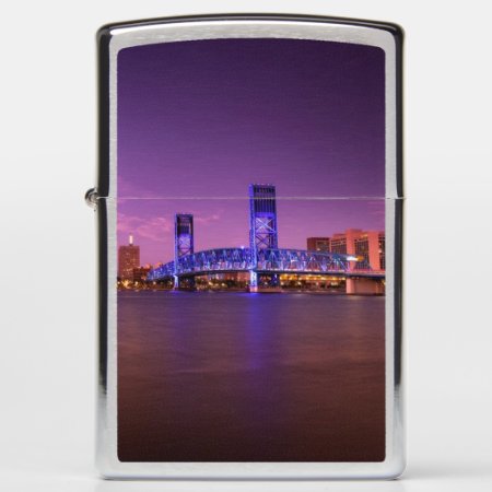 Jacksonville Florida Skyline At Night Zippo Lighter