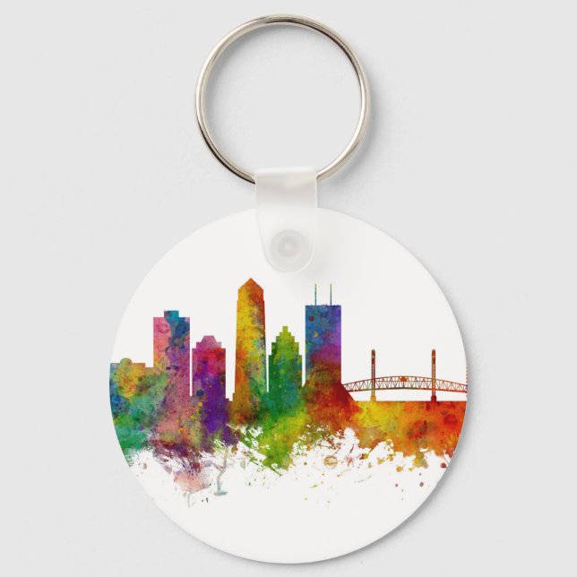 Jacksonville Florida Skyline Keychain (Front)