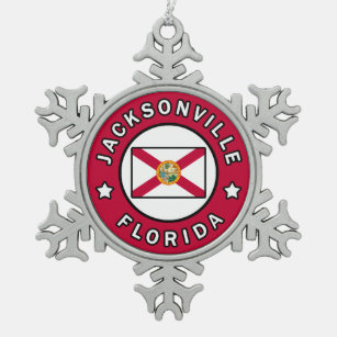 Jacksonville Florida Snowflake Pewter Christmas Ornament