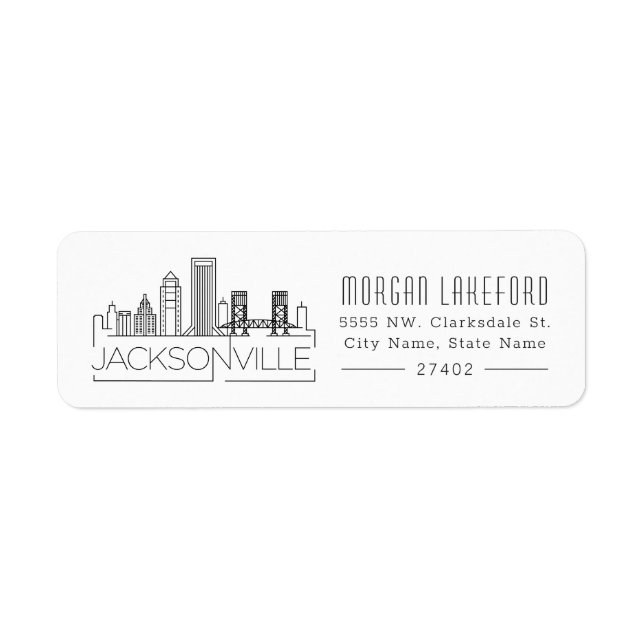 Jacksonville, Florida Stylized Skyline | Label (Front)
