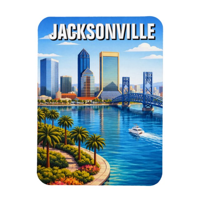 Jacksonville Florida Travel Magnet (Vertical)