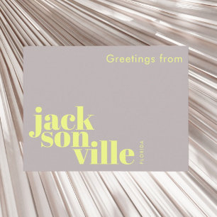 Jacksonville Florida typographic modern Postcard