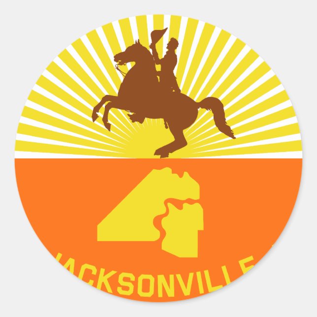 Jacksonville, Florida, United States flag Classic Round Sticker (Front)
