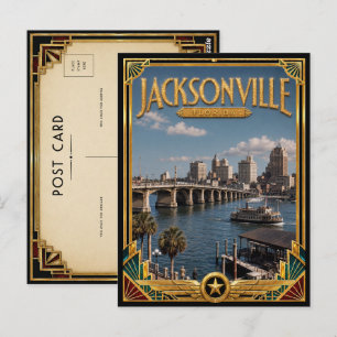 Jacksonville Florida Vintage Art Deco Golden Age Postcard