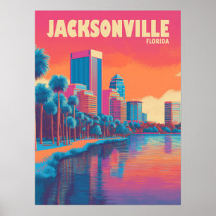 Jacksonville Florida Vintage Travel Poster