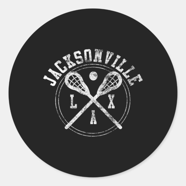 Jacksonville Lacrosse Lax Logo  Classic Round Sticker (Front)