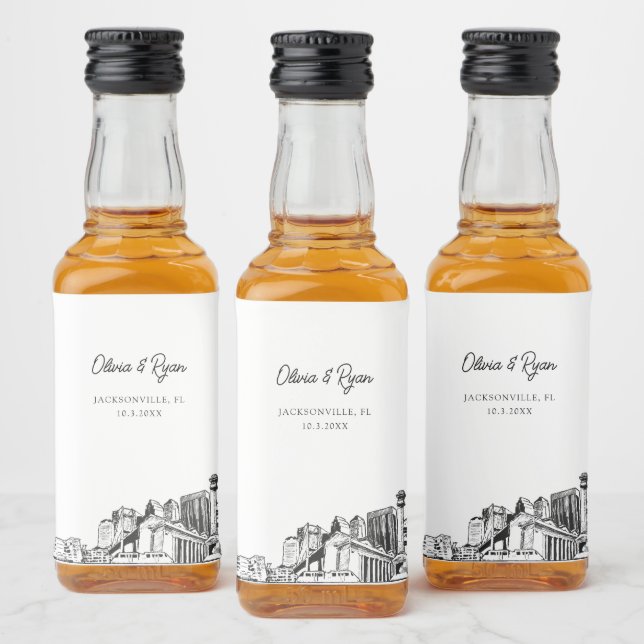 Jacksonville Party Favor Welcome Gift Custom Liquor Bottle Label (Bottles)