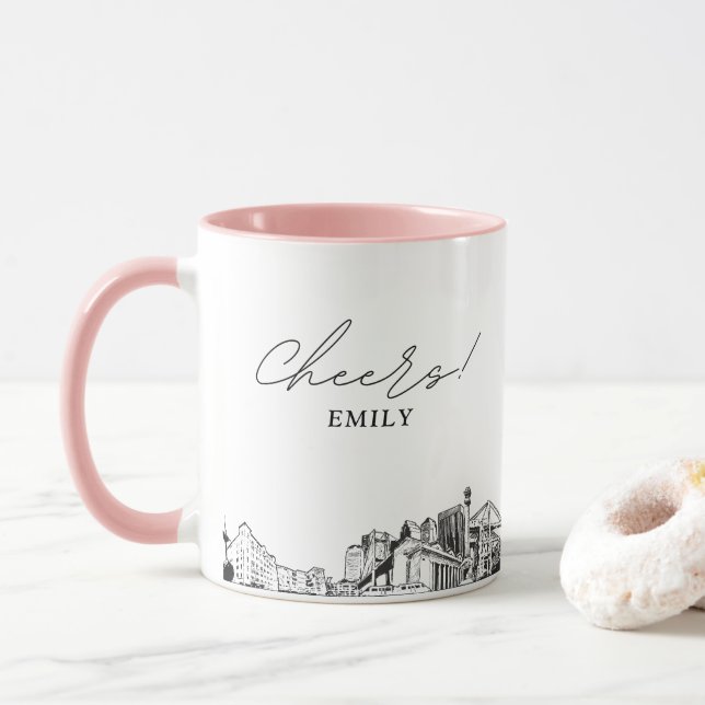 Jacksonville Personalized Wedding Coffee Mug (With Donut)