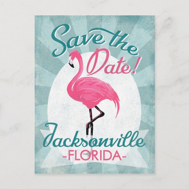 Jacksonville Save The Date –  Pink Flamingo Retro