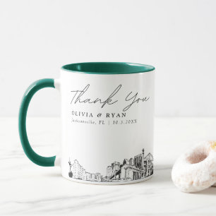 Jacksonville Sketch Simple Custom Wedding Mug