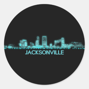 Jacksonville Skyline Classic Round Sticker