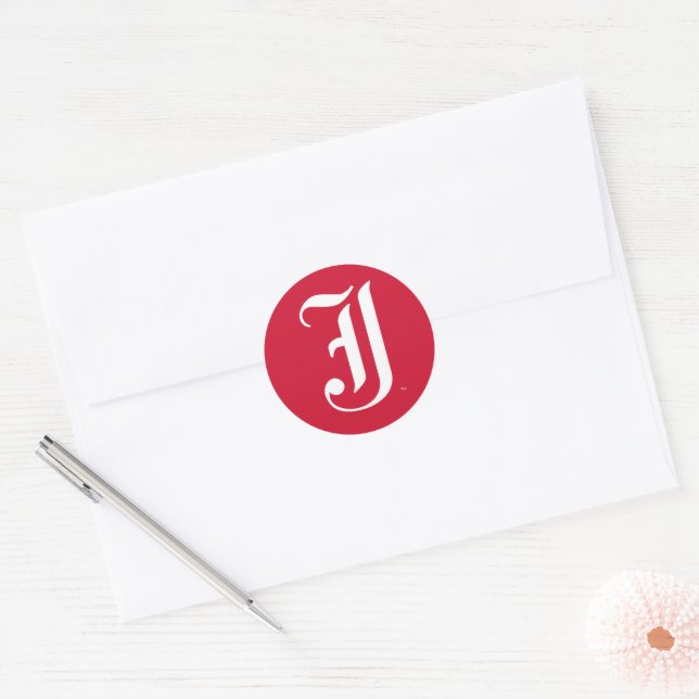 Jacksonville State University Classic JSU Letter Classic Round Sticker (Envelope)