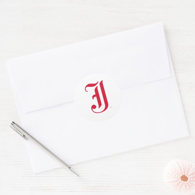 Jacksonville State University Classic JSU Letter Round Sticker (Envelope)