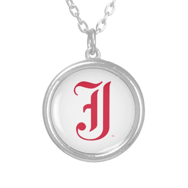 Jacksonville State University Classic JSU Letter Silver Plated Necklace (Front)