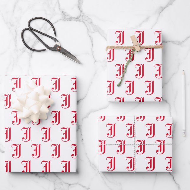 Jacksonville State University Classic JSU Letter Wrapping Paper Sheets (Front)