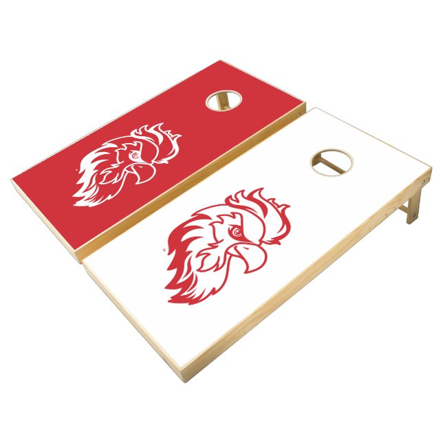 Jacksonville State University Gamecocks Red Eagle Cornhole Set (Angled)