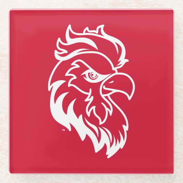 Jacksonville State University Gamecocks Red Eagle Glass Coaster (Front)