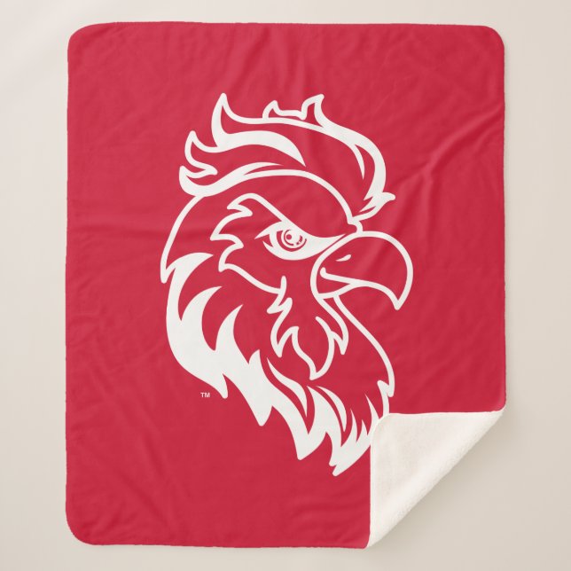 Jacksonville State University Gamecocks Red Eagle Sherpa Blanket (Front)