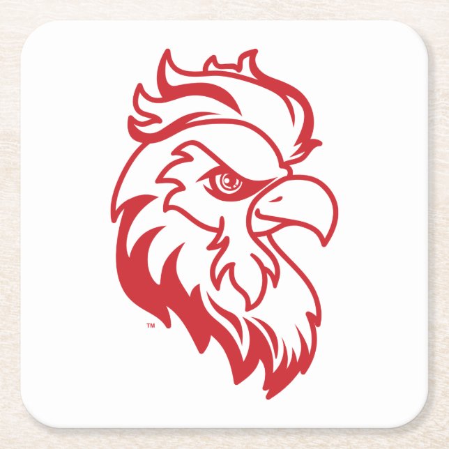 Jacksonville State University Gamecocks Red Eagle Square Paper Coaster (Front)