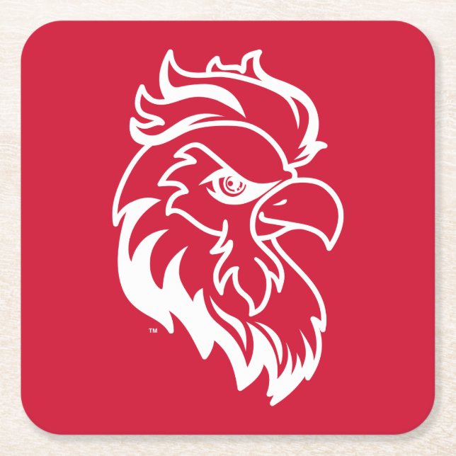 Jacksonville State University Gamecocks Red Eagle Square Paper Coaster (Front)