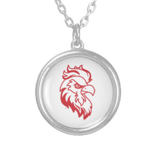 Jacksonville State University Gamecocks Red gameco Silver Plated Necklace