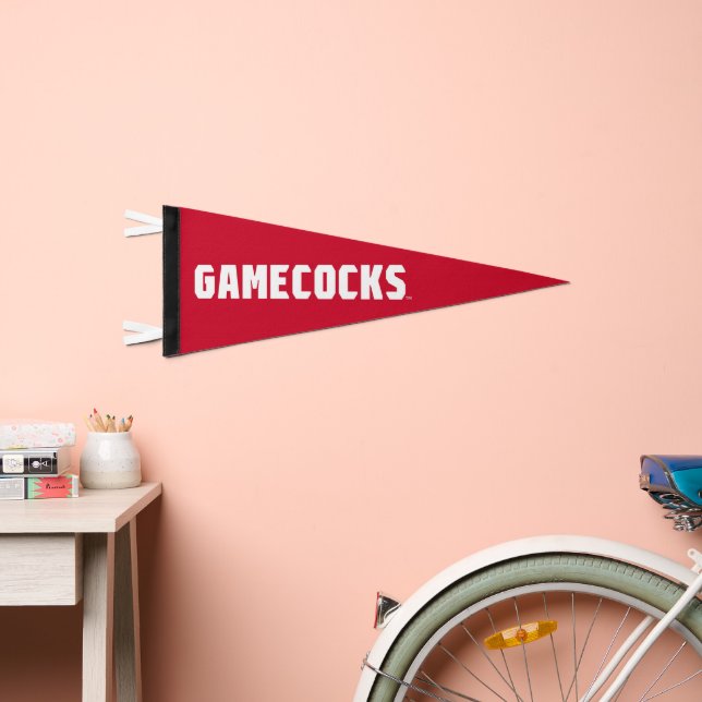 Jacksonville State University Gamecocks Red Logo Pennant Flag (Front)