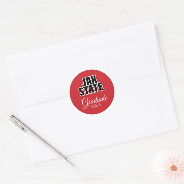 Jacksonville State University Graduation Classic Round Sticker (Envelope)