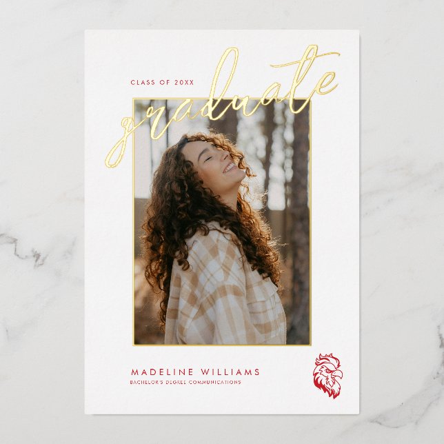 Jacksonville State University Graduation Foil Invitation (Front)