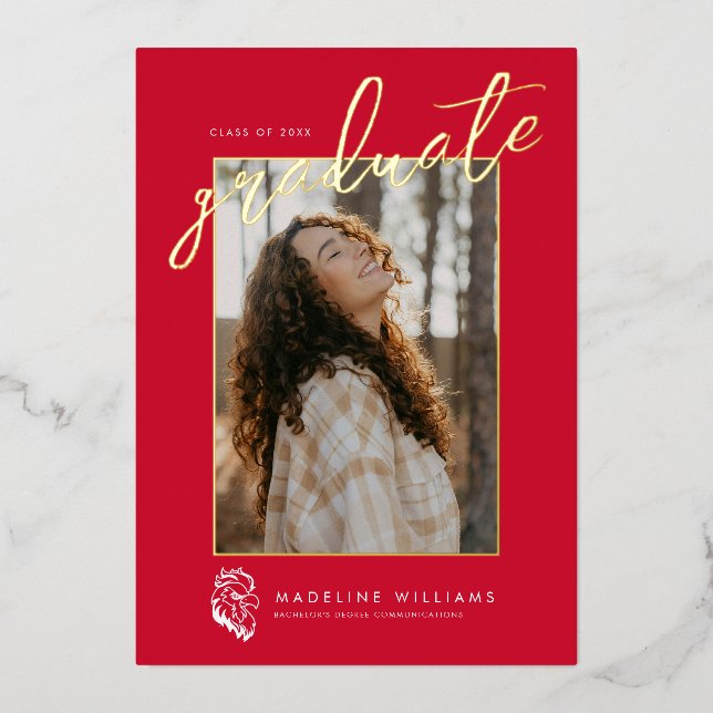 Jacksonville State University Graduation Foil Invitation (Front)
