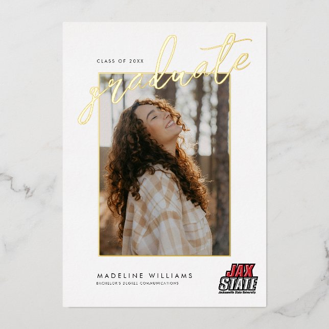 Jacksonville State University Graduation Foil Invitation (Front)