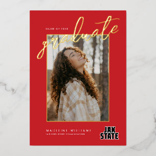 Jacksonville State University Graduation Foil Invitation