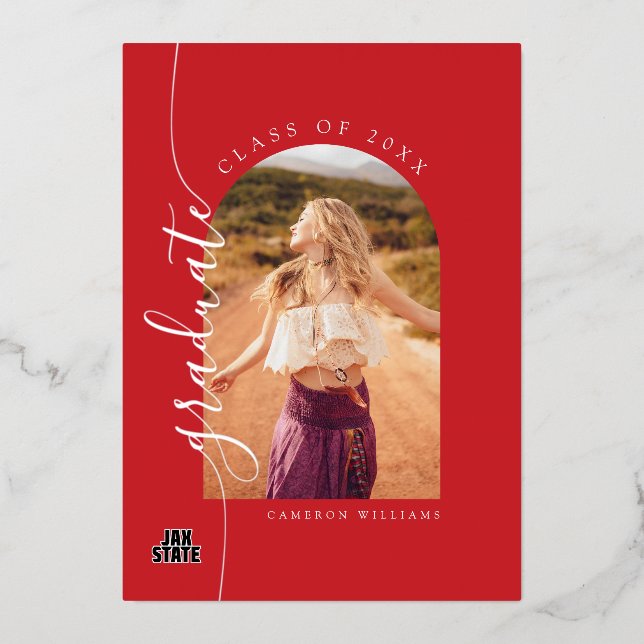 Jacksonville State University Graduation Foil Invitation (Front)