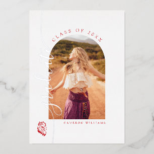 Jacksonville State University Graduation Foil Invitation